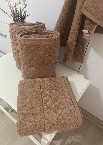 Modern Klasik Kahverengi Havlu - Görsel 5