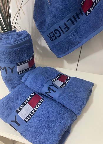 Tommy Hilfiger Mavi Baskılı Havlu - Görsel 4