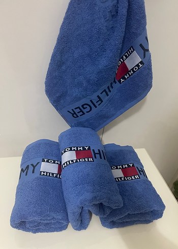 Tommy Hilfiger Mavi Baskılı Havlu - Görsel 3