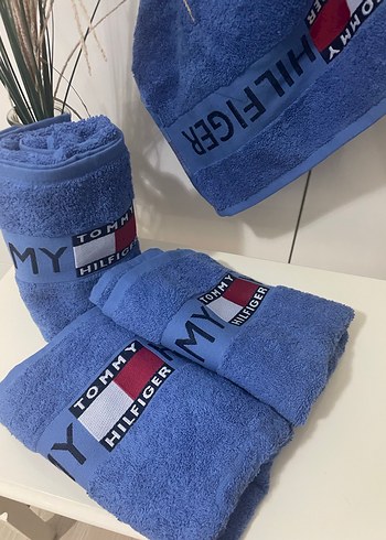 Tommy Hilfiger Mavi Baskılı Havlu - Görsel 5