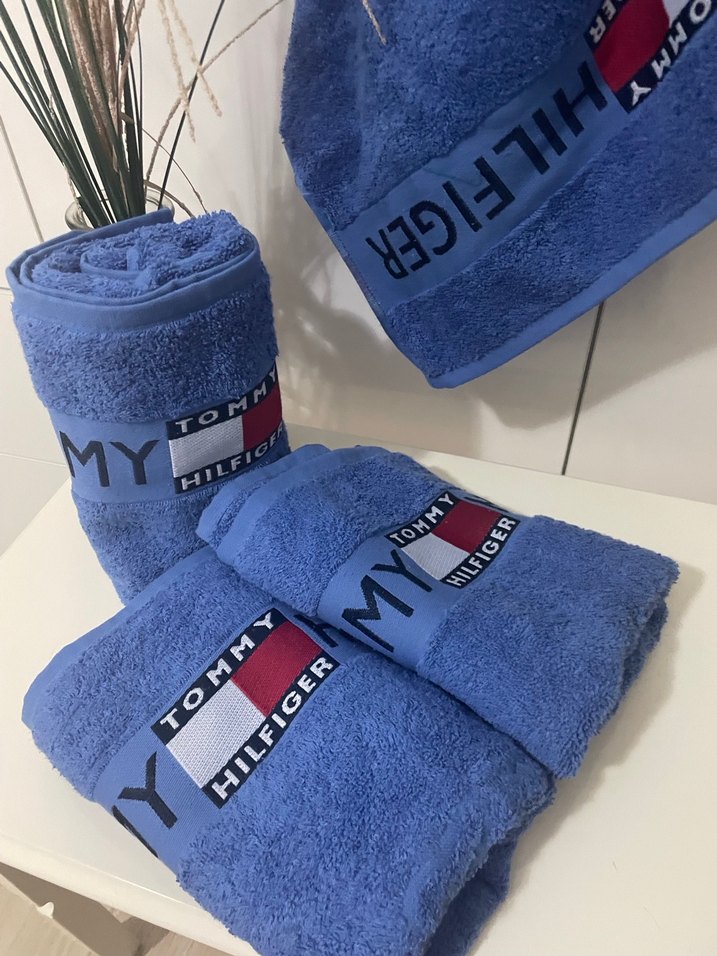Tommy Hilfiger Mavi Baskılı Havlu - Görsel 2