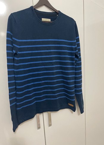 Çizgili Lacivert Erkek Triko Kazak - Görsel 2