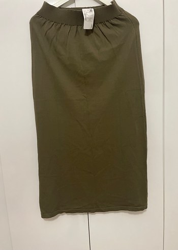 Kadın Haki Uzun triko  etek - Görsel 5