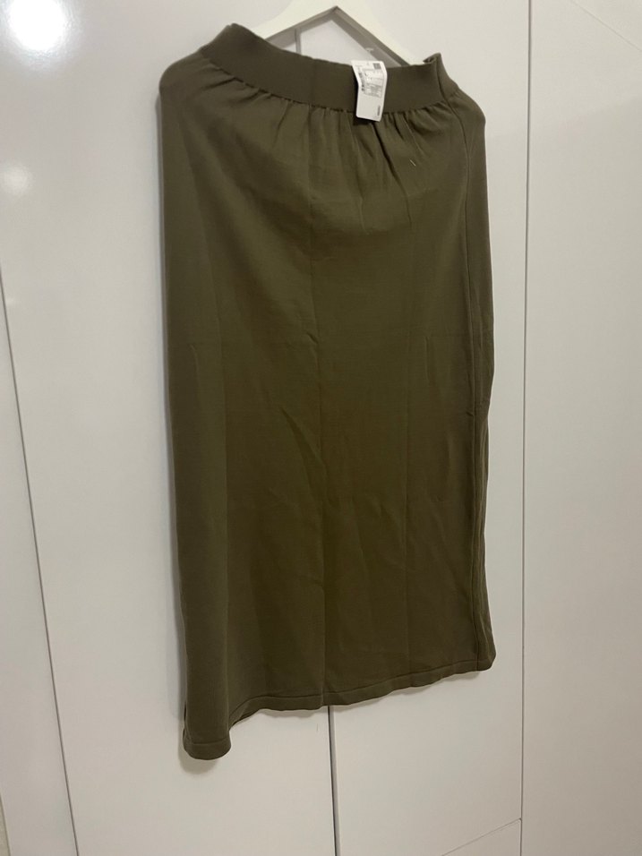 Kadın Haki Uzun triko  etek - Görsel 3