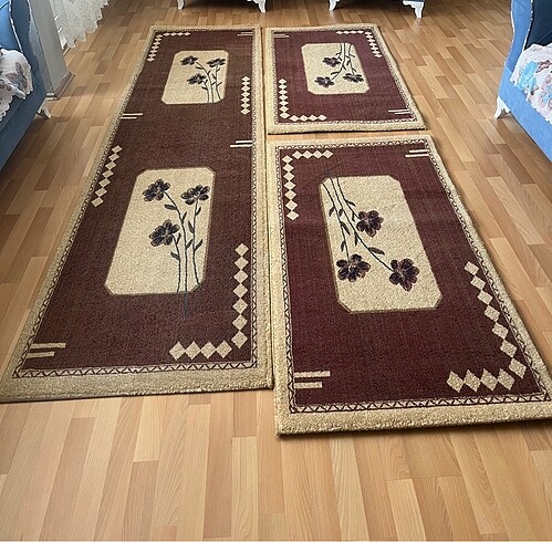 Beden Yatak odası 3 parça halı 2 küçük bi büyük