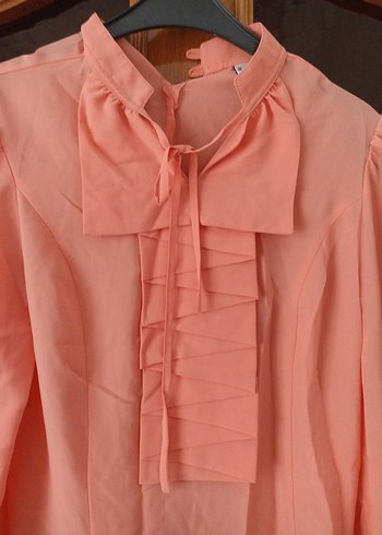 Tekbir Pembe Vintage Pilili Uzun Kollu Kadın Gömlek