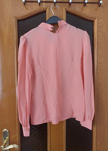 40 Beden pembe Renk Pembe Vintage Pilili Uzun Kollu Kadın Gömlek