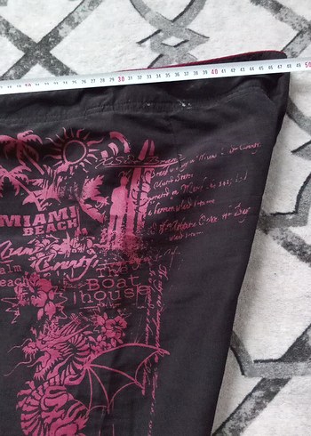 42 beden Siyah Baskılı Mini Erkek Deniz Şortu - Görsel 8