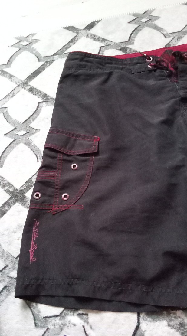 42 beden Siyah Baskılı Mini Erkek Deniz Şortu - Görsel 3