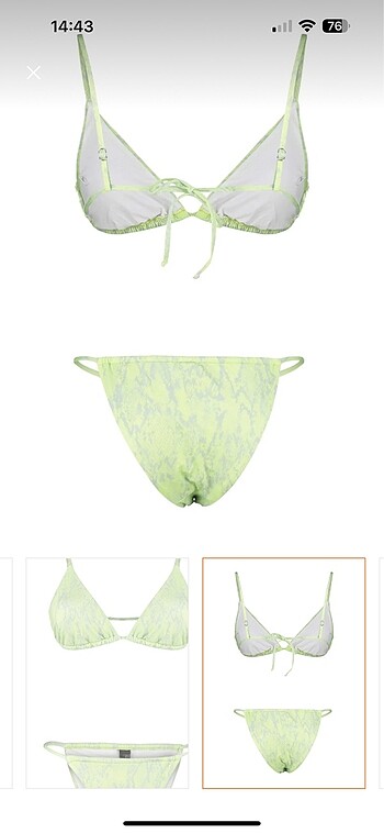 Yeşil Yılan Desenli Üçgen Brezillian Bikini - Görsel 4