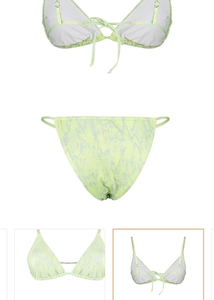 Yeşil Yılan Desenli Üçgen Brezillian Bikini - Görsel 4