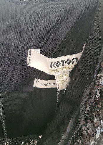 Payetli Siyah Mini Desenli Abiye Gece Elbisesi - Görsel 6