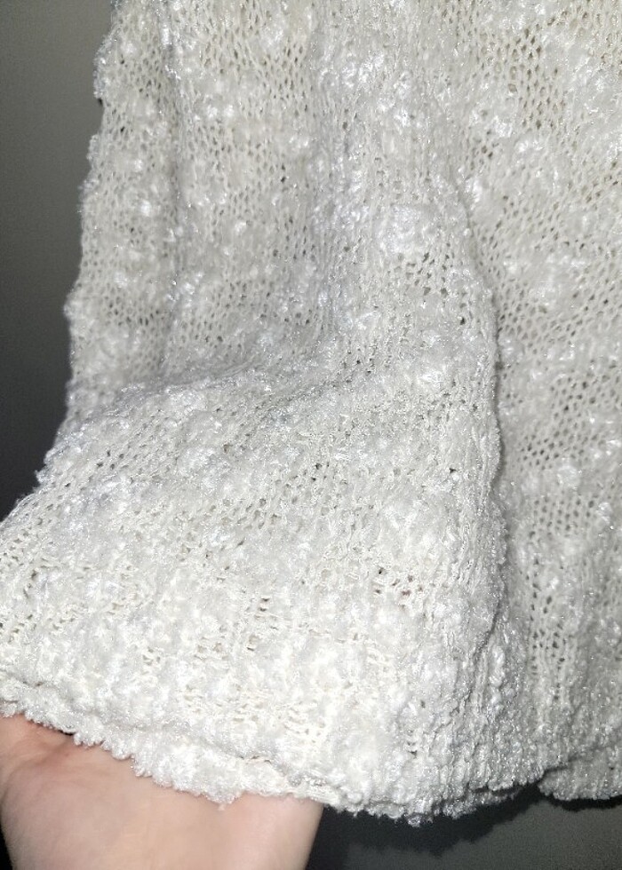 Simli Ajurlu Delikli V Yaka Kazak - Görsel 2