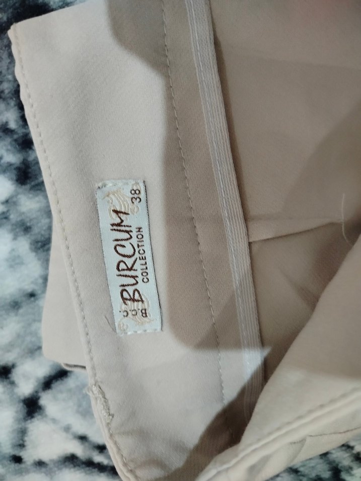 Kadın Bej  Kumaş Pantolon - Görsel 5