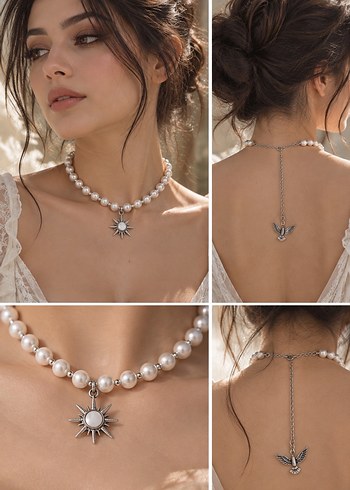 American Vintage Pearl Midi Sun Kolye