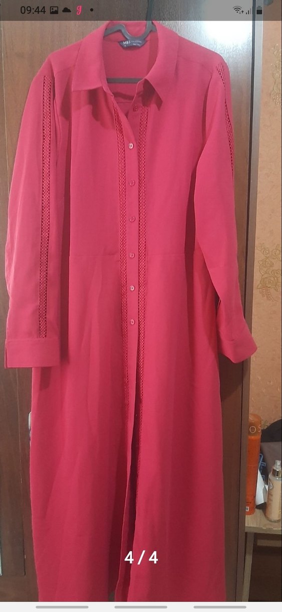 Uzun Kollu Pembe Düğmeli Kadın Tunik - Görsel 5