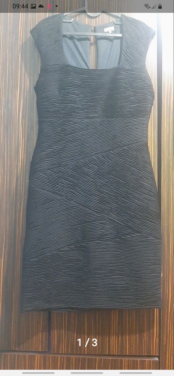 Pliseli Siyah Uzun Abiye Elbise - Görsel 3