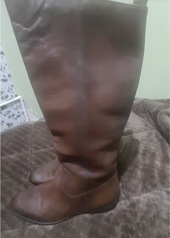 Kahverengi Deri Kadın Dizüstü Çizmeler sıfır hiç giyilmedi - Görsel 9