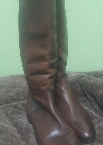 Kahverengi Deri Kadın Dizüstü Çizmeler sıfır hiç giyilmedi - Görsel 11