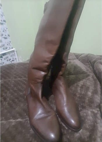 Kahverengi Deri Kadın Dizüstü Çizmeler sıfır hiç giyilmedi - Görsel 7