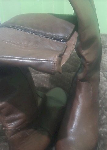 Kahverengi Deri Kadın Dizüstü Çizmeler sıfır hiç giyilmedi - Görsel 6