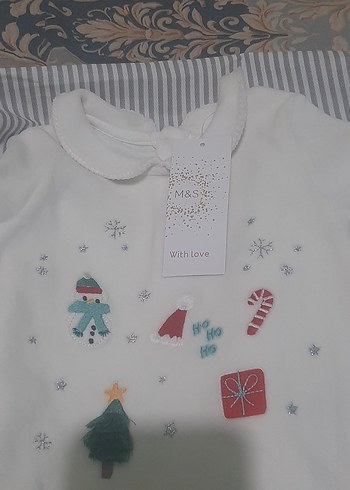 Uzun Kollu Beyaz Desenli Bebek Tulum - Görsel 2