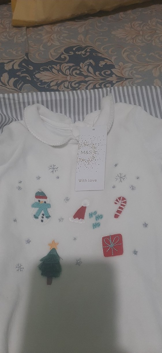 Uzun Kollu Beyaz Desenli Bebek Tulum - Görsel 2