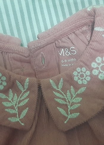 Uzun Kollu, V Yakalı Pembe Kız Elbisesi - Görsel 3