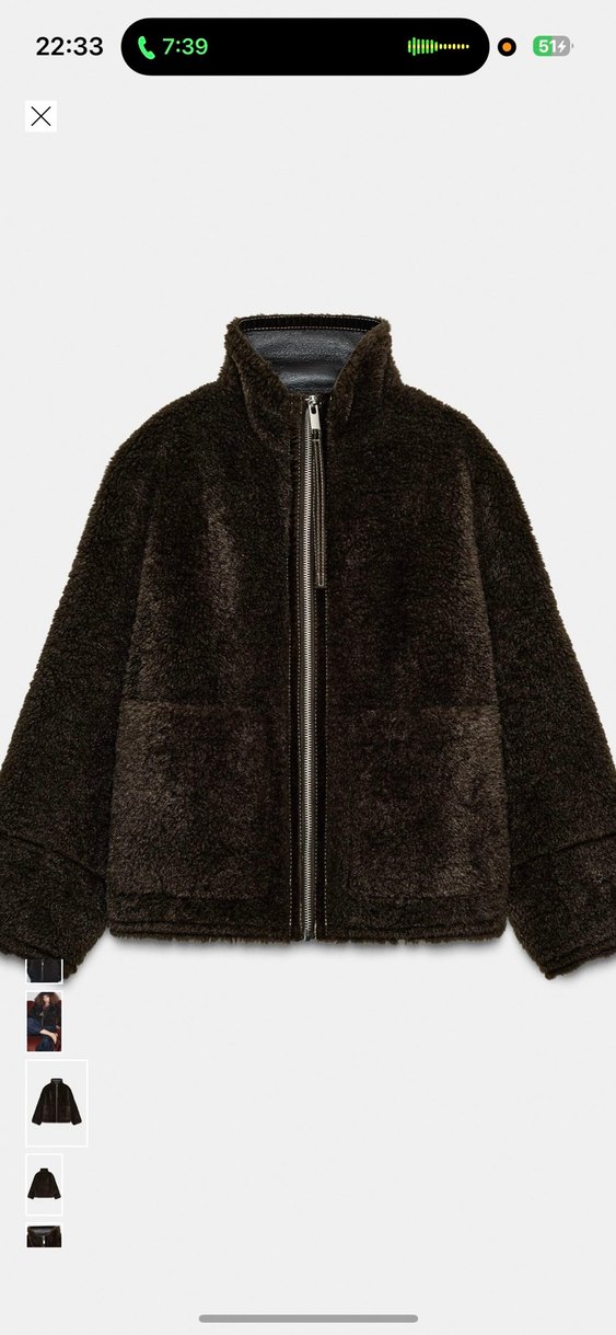 Kahverengi Yüksek Yakalı Kadın Peluş Mont - Görsel 3