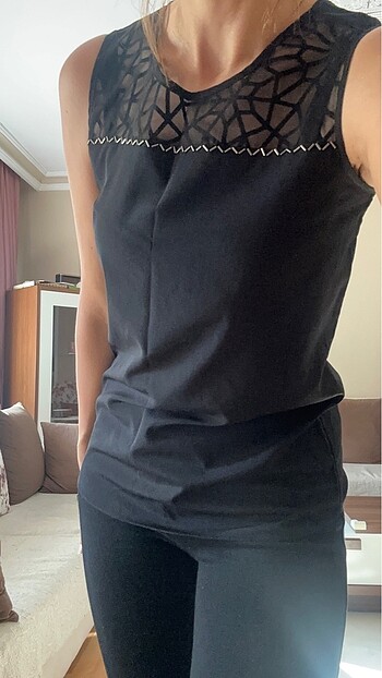 xs Beden Siyah şifon bluz