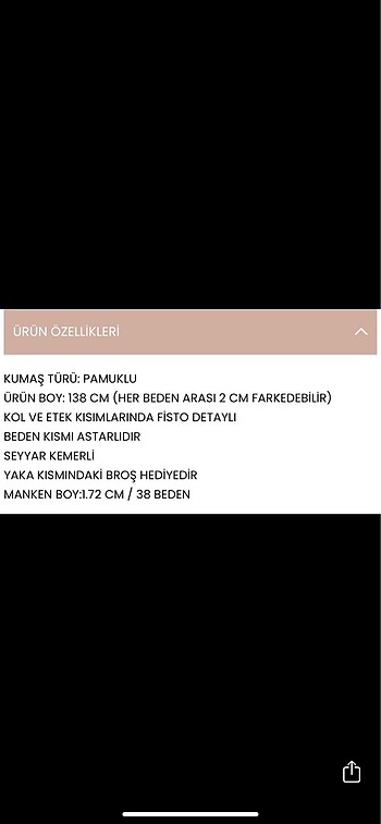 38 Beden Vesna elbise