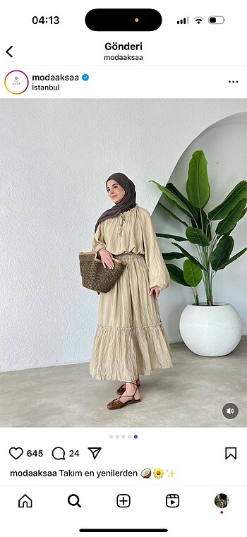 Moda aksa etekli takım