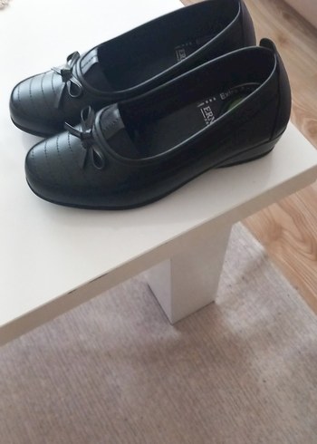 Siyah Tokalı Blok Topuklu Kadın Babet - Görsel 2