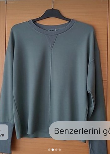pamuklu ince sweatshirt - Görsel 2