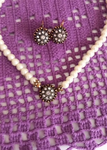 incili Kısa Kolye Seti - Görsel 3