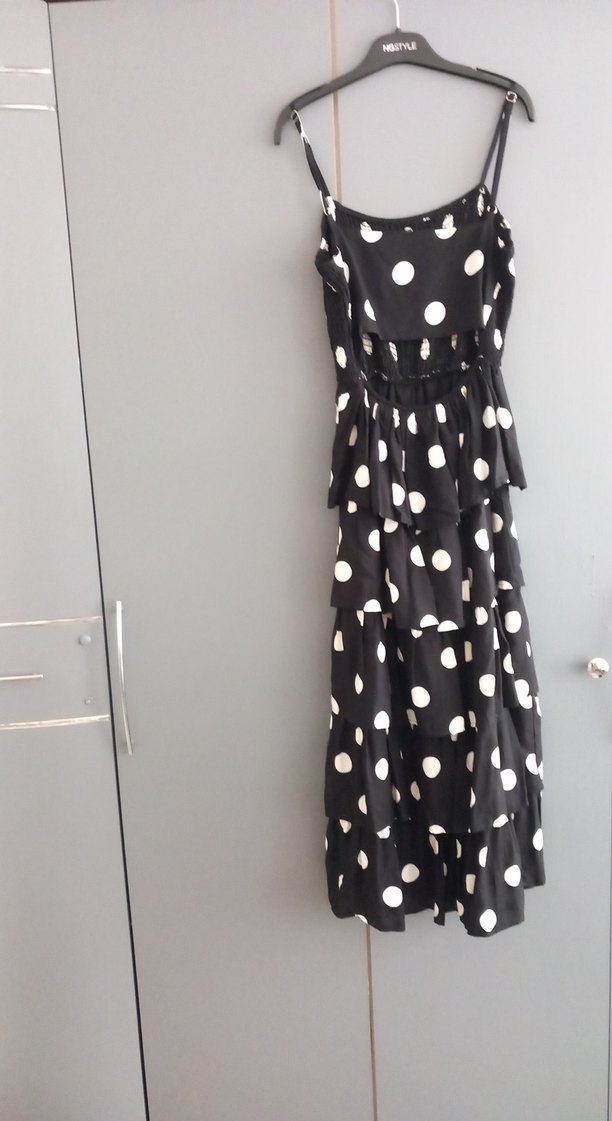 Puantiye Desenli Uzun  Elbise - Görsel 3