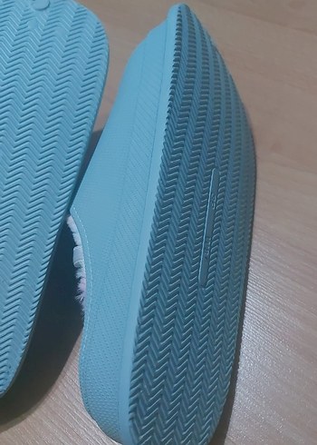 39 Beden mavi Renk Penti Mavi Kadın Ev Terliği, Düz Tabanlı