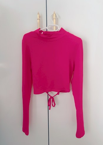 çilek pembesi xs Uzun Kollu Crop Top