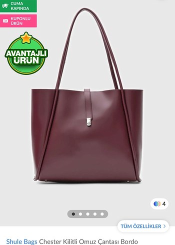 Shule Bags Chester Bordo Kilitli Omuz Çantası