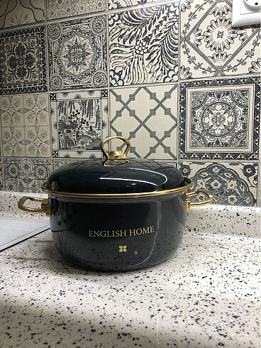 English Home Siyah Emaye Fritöz Kızartma Tenceresi