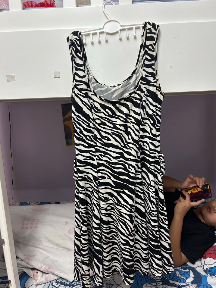 Zebra Desenli Mini Boy Fırfırlı Elbise - Görsel 3