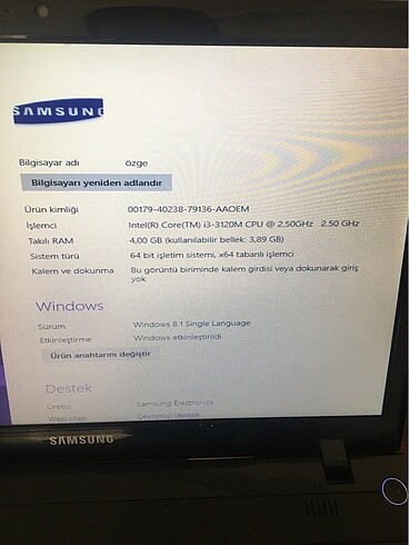  Beden Samsung Laptop