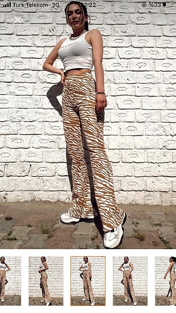 m Beden Zebra desenli pantolon