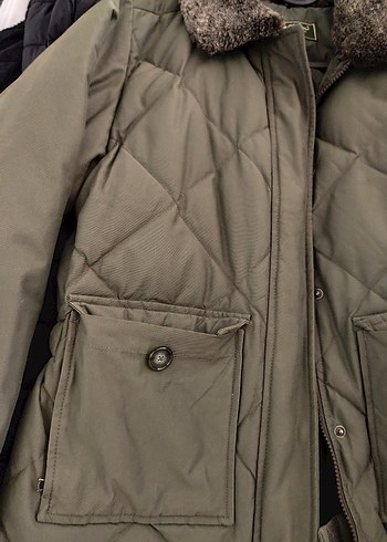 haki Kürklü Kadın Mont - Görsel 3