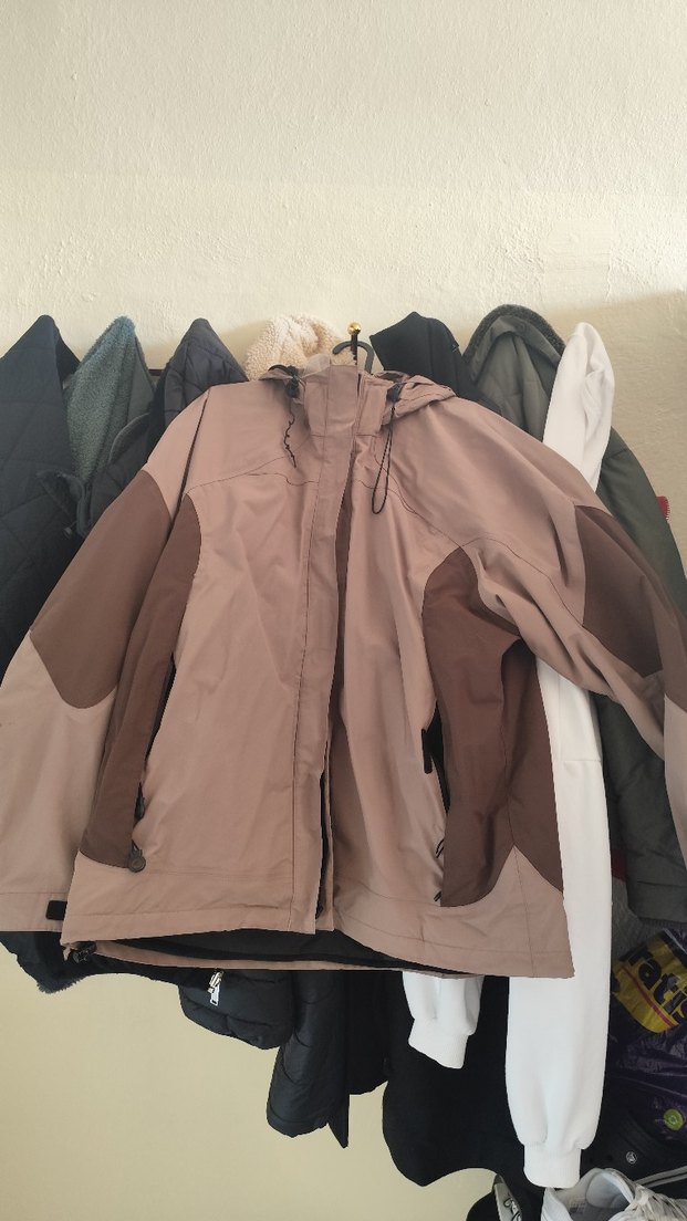 unisex Kahverengi Midi Boy Rüzgarlık Mont - Görsel 2