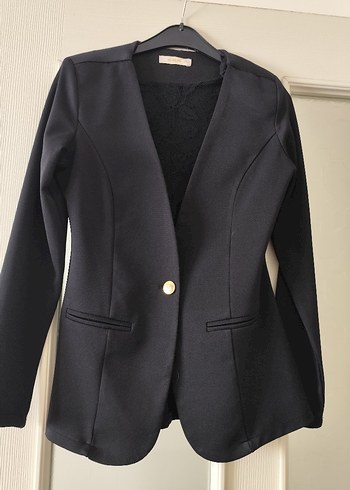 Düğmeli Siyah Kadın Blazer Ceket - Görsel 2