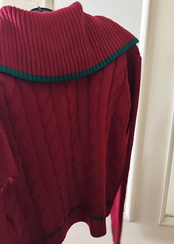 Bordo Örgü Kadın Kazak - Görsel 4