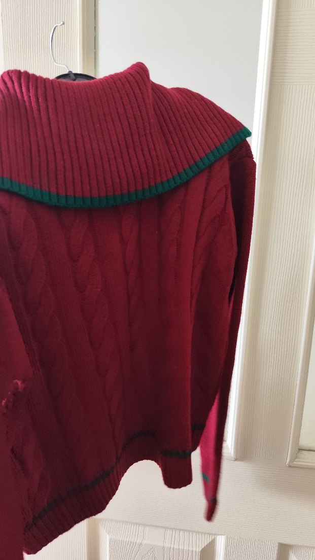 Bordo Örgü Kadın Kazak - Görsel 4