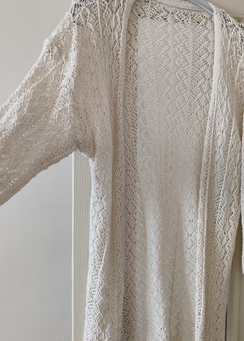 Uzun Kollu Örgü Bohem Hırka - Görsel 3