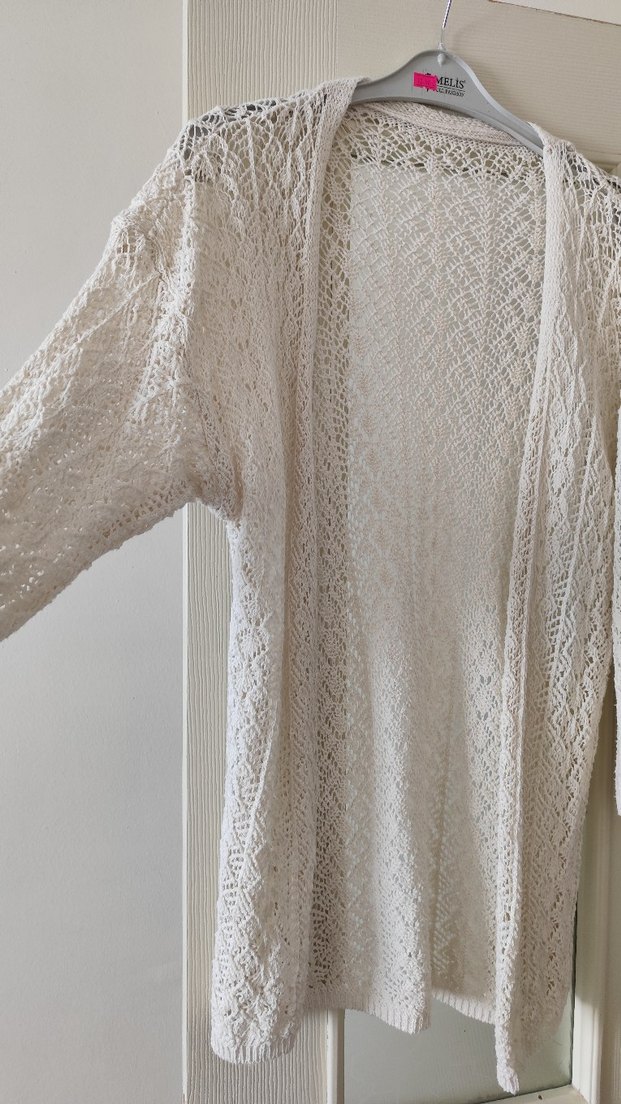 Uzun Kollu Örgü Bohem Hırka - Görsel 3